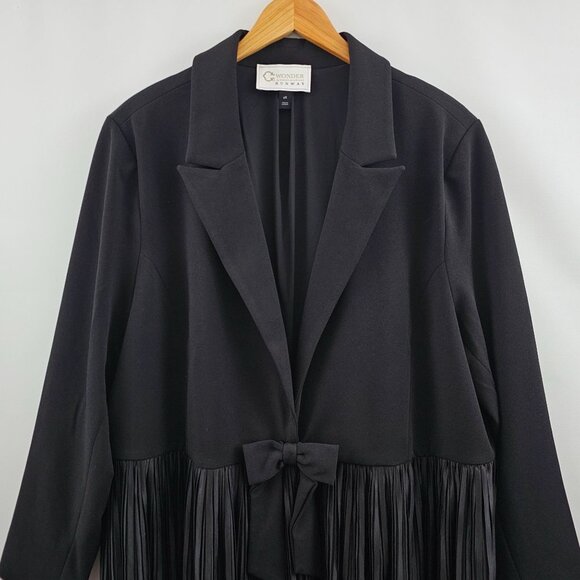 C Wonder Christian Siriano Runway Jacket 2X Black Pleated Skirt Bow Event Dressy - Picture 8 of 11